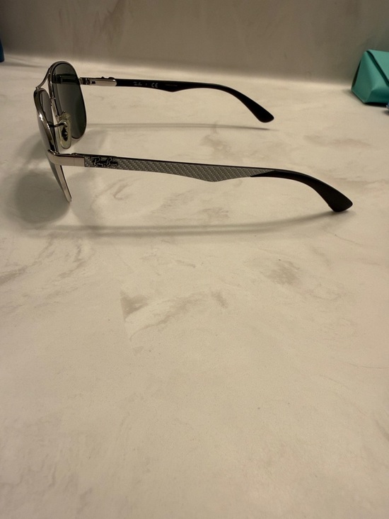 Ray-Ban Silver Frame Sunglasses with Dark Green Lenses main image 2